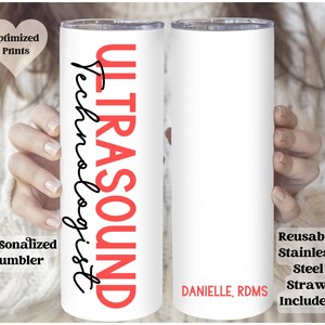 Customizable Ultrasound Tech Gift, Personalized Cardiac Sonographer Tumbler, Graduation Gift, Congratulations Gift, Ultrasound Tech Tumbler