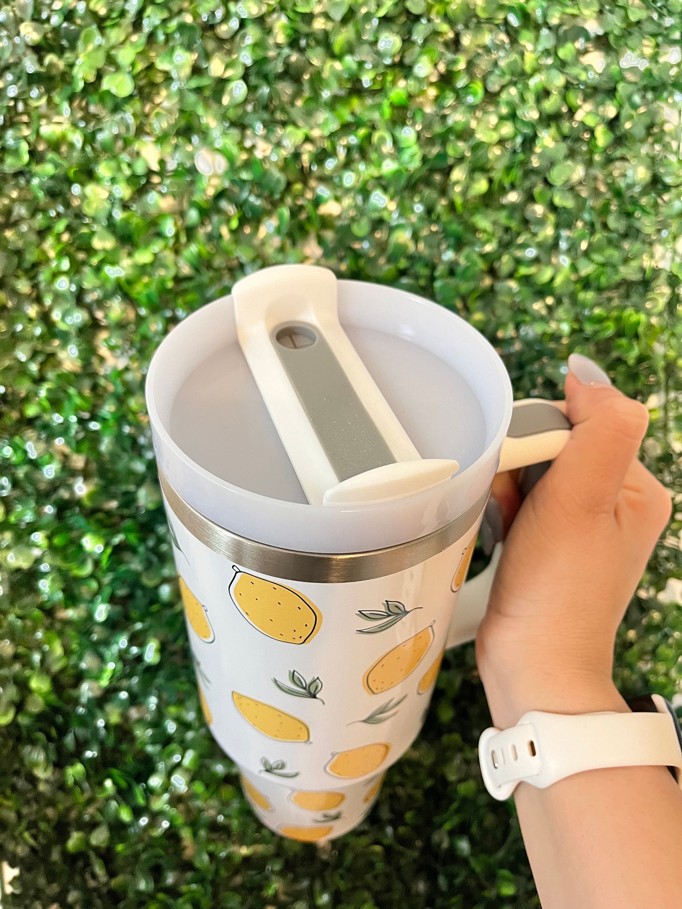Lemons 40oz Tumbler With Handle, Fresh Lemon Squeen 40oz