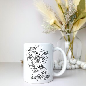 Taza de salud mental, taza de amor propio, regalo para ella, taza de afirmación diaria, taza motivacional, taza de palabras de afirmación, taza de café I am Woman imagen 7