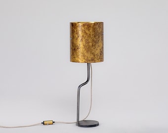 Handmade Brass Table Lamp: Organic Industrial Table Light