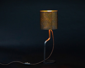 Handmade Brass Table Lamp: Organic Industrial Table Light
