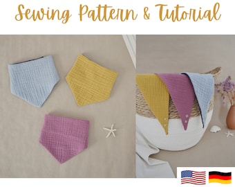 Baby Bandana Bib Sewing Pattern | Beginner Friendly (PDF Pattern)