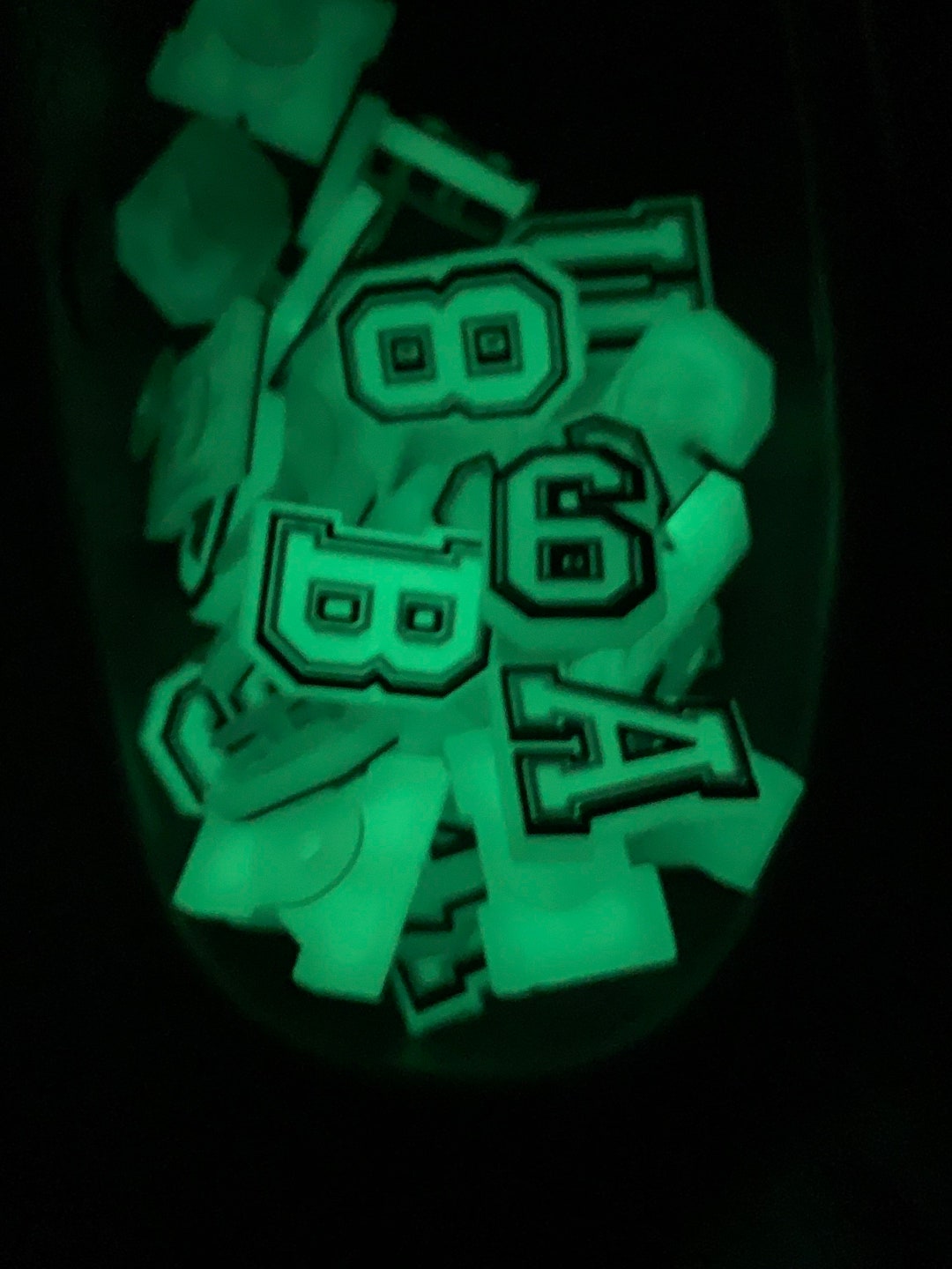 Alphabet Jibbitz Glow in the Dark Charms Letters Etsy