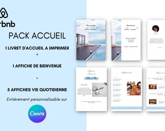 Model French airbnb welcome booklet, French welcome book, house rental welcome booklet, airbnb manual, Seasonal rental