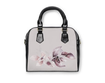 Fleurs et papillon goth rose clair vegan Sac à main à bandoulière. Petit cadeau pour elle. Sac goth pastel. Petit sac à bandoulière. Petit sac à bandoulière.