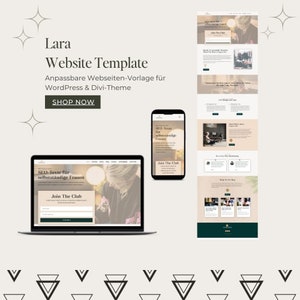 Plantilla de sitio web para tema Divi y WordPress | Para redactores, editores y autónomos | sitio web femenino