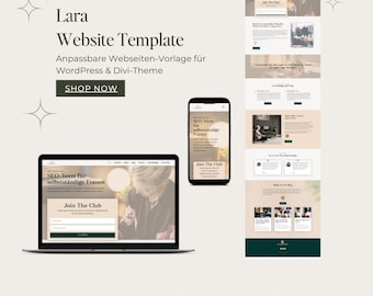 Website template for Divi theme & WordPress | For copywriters, editors, solo self-employed people | Feminine website