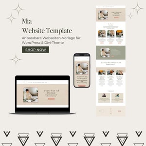 Mia web design template for Divi theme & WordPress | For copywriters, coaches, freelancers and more.
