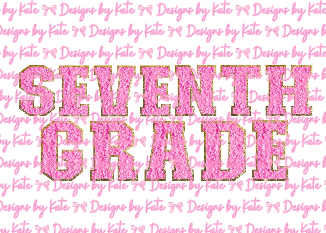 Faux Chenille Lettering 7th Grade Design Bundle - Etsy
