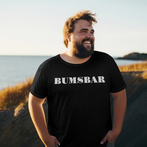 Bumsbar Tee, Black Shirt, Trendy Top, Streetwear, Urban Style, Minimalist, Cool Tee, Fashionable, Unique Design, Casual Wear, Stylish Tee