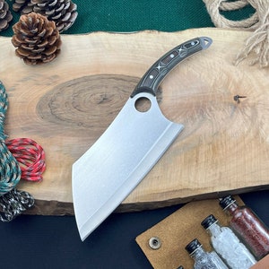 Chef Knife, Cleaver Knife , Bushcraft Hand Forged Boning Knife , Multipurpose Chef Knives for Home, Camping, Outdoors, BBQ