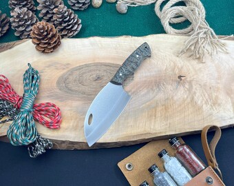 Almazan Chef Knife, Cleaver Knife , Bushcraft Hand Forged Boning Knife , Multipurpose Chef Knives for Home, Camping, Outdoors, BBQ