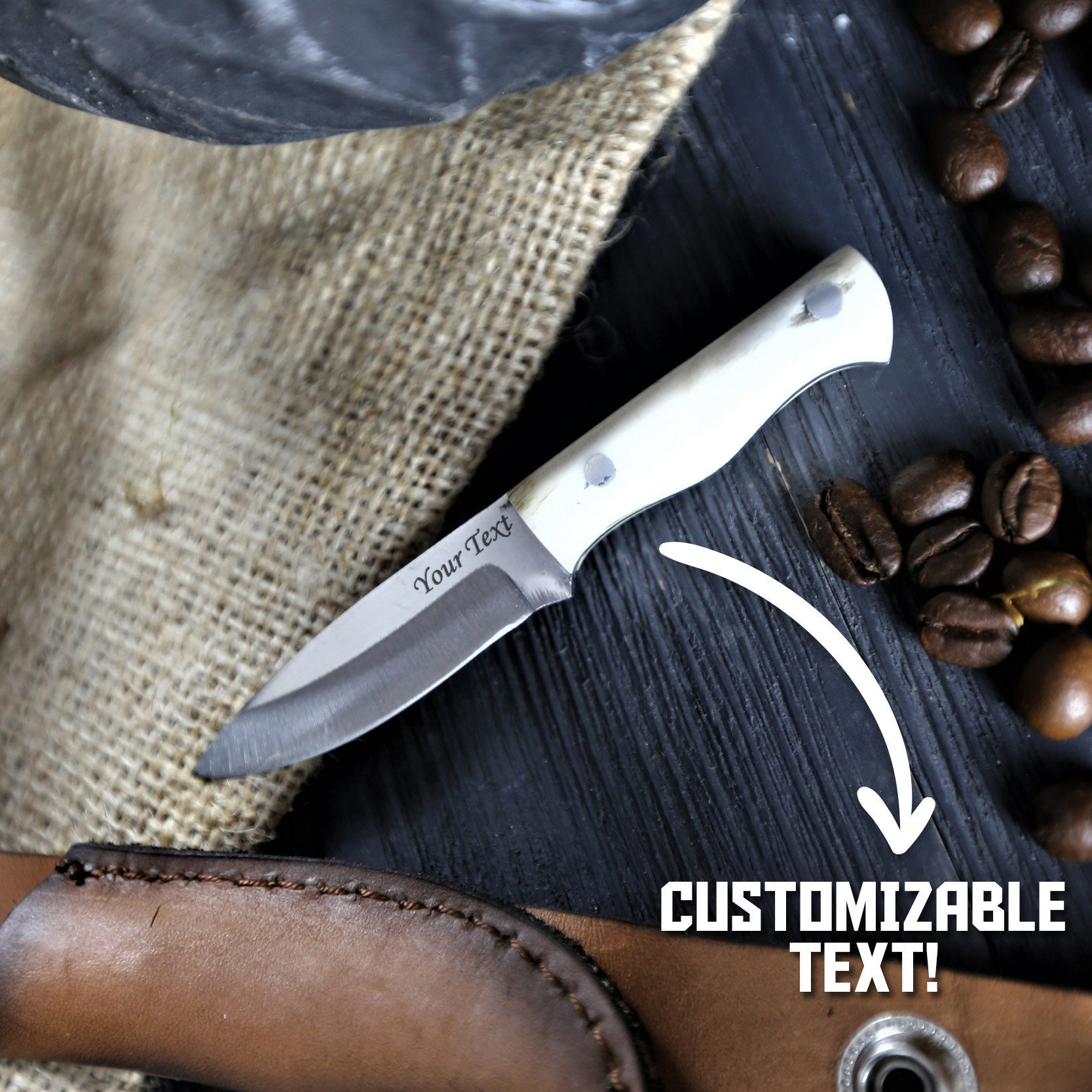 Custom Wrist Knife With Deer Antler Handle Handmade Knife Etsy