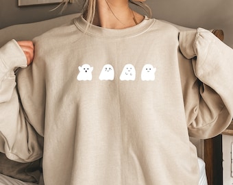 Geister Sweatshirt, Halloween Shirt, Geister Shirt, Geschenk für Sie, Halloween Geschenke, Minimalistisch, Halloween Kleidung, Herbst Shirts
