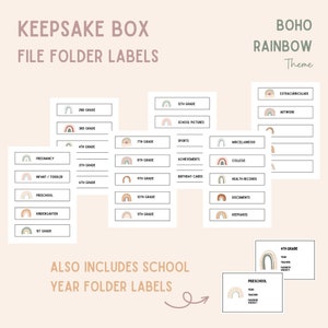 記念品ボックス ファイル フォルダー ラベル - BOHO レインボー