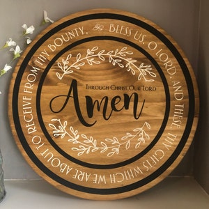 Bless us Lazy Susan, Prayer turntable, Amen, Lazy Susan for table, farmhouse table blessing