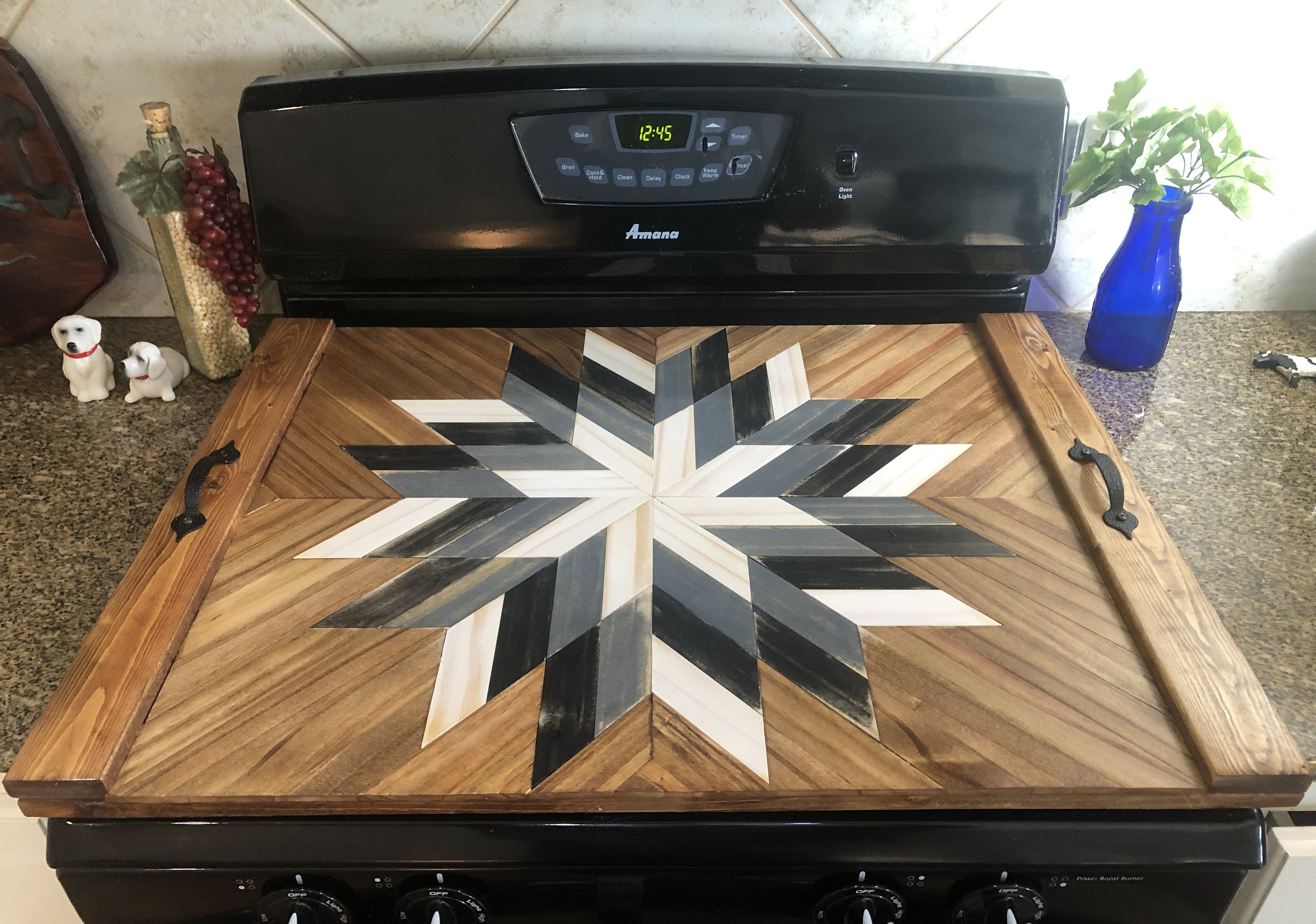Noodle Board Stove Cover-Wood Stove Top Covers for Electric Stove and Gas  Stove-Wooden Stovetop Cover for Counter Space-Stove Burner Covers-Sink  Cover