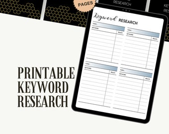 Keyword Research |  Printable | Instant Downloads