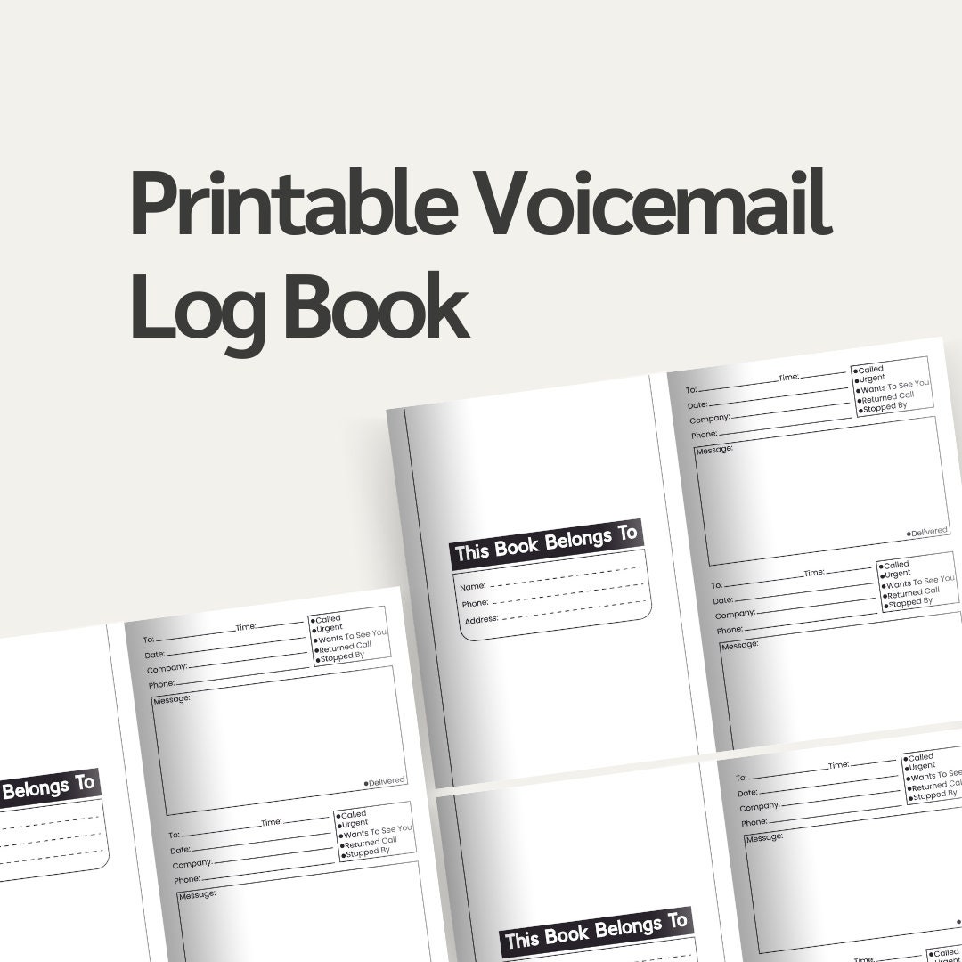 Voicemail Log Book Printable Instant Downloads - Etsy