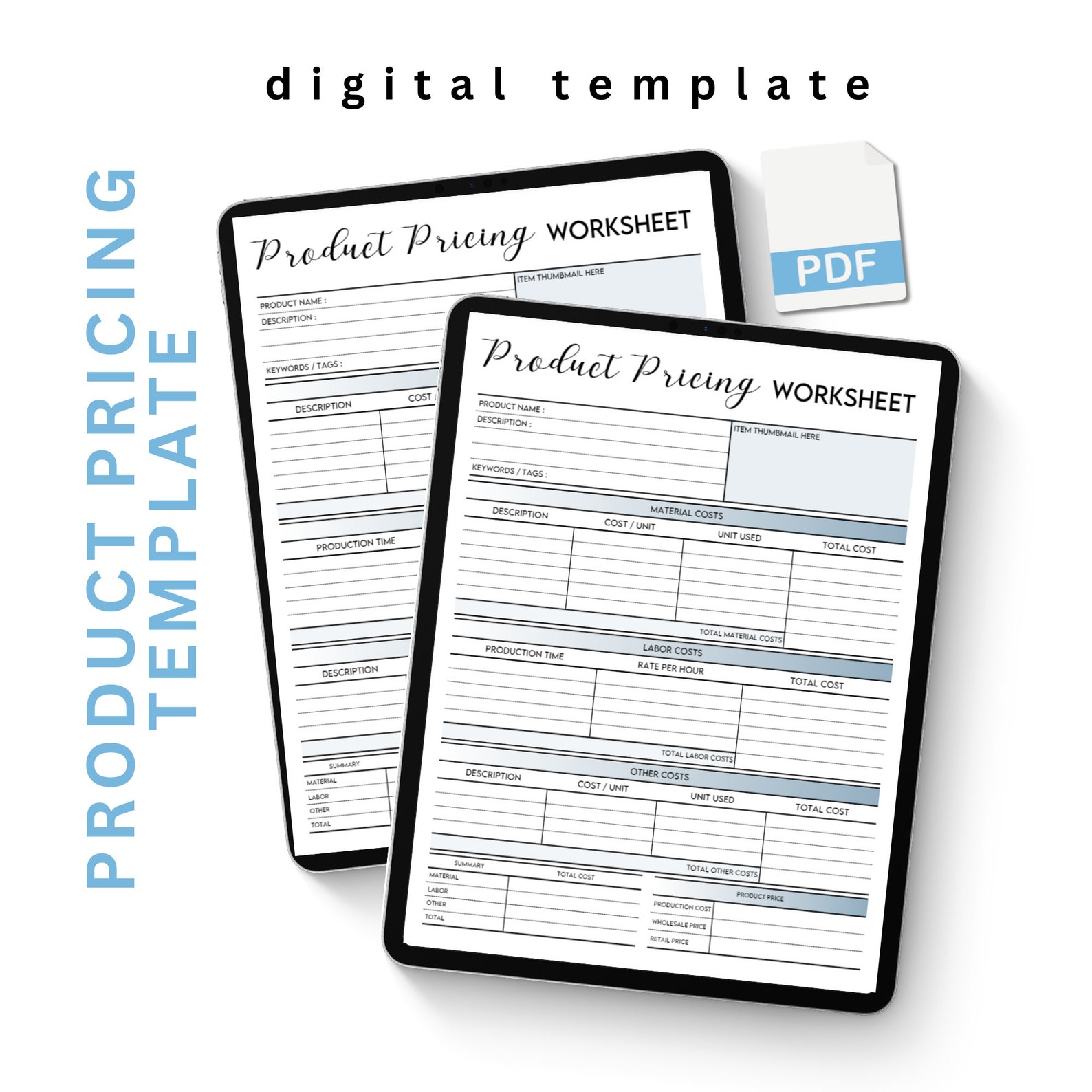 Product Pricing Worksheet, Price List Template, Cost Analysis Template ...
