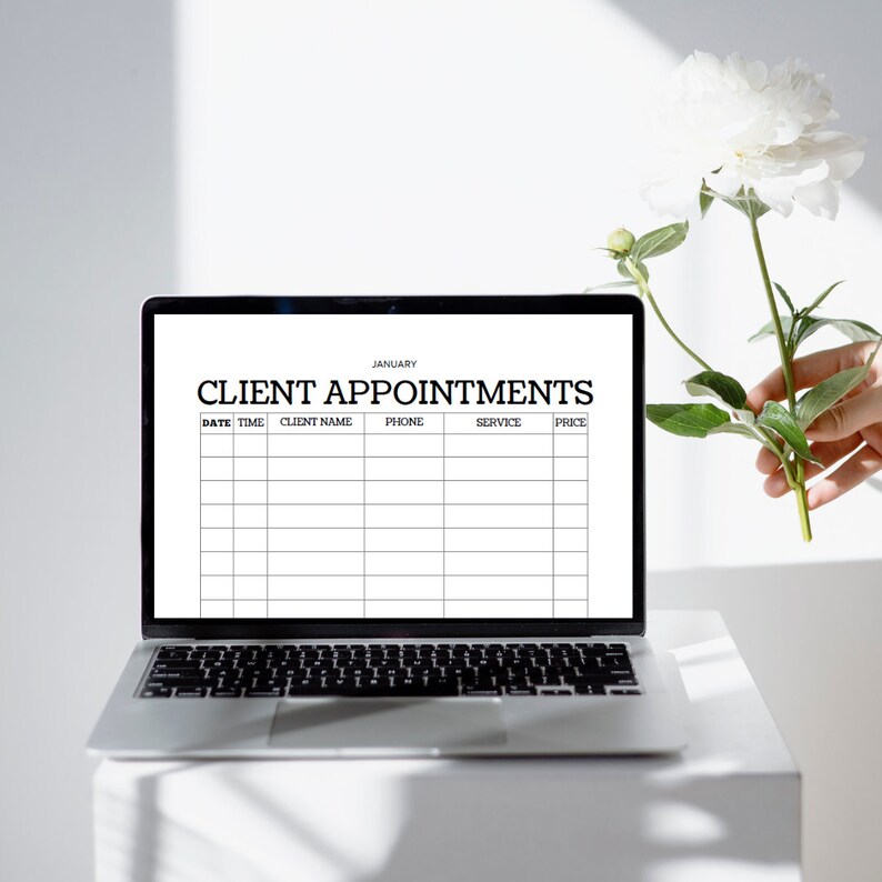 Client Appointment Tracker Client Appointment book Appointment planner Client management tool Client relationship management Printable image 5