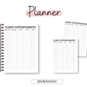 Client Appointment Tracker Client Appointment book Appointment planner Client management tool Client relationship management Printable image 2