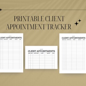 Client Appointment Tracker Client Appointment book Appointment planner Client management tool Client relationship management Printable image 1