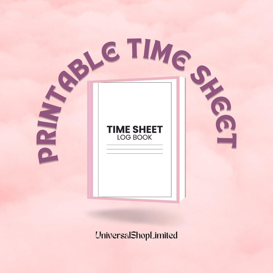 Time Sheet Log Book Time Sheet Printable Instant Downloads - Etsy