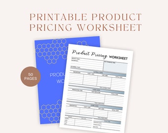 Product Pricing Worksheet |  Printable | Instant Downloads