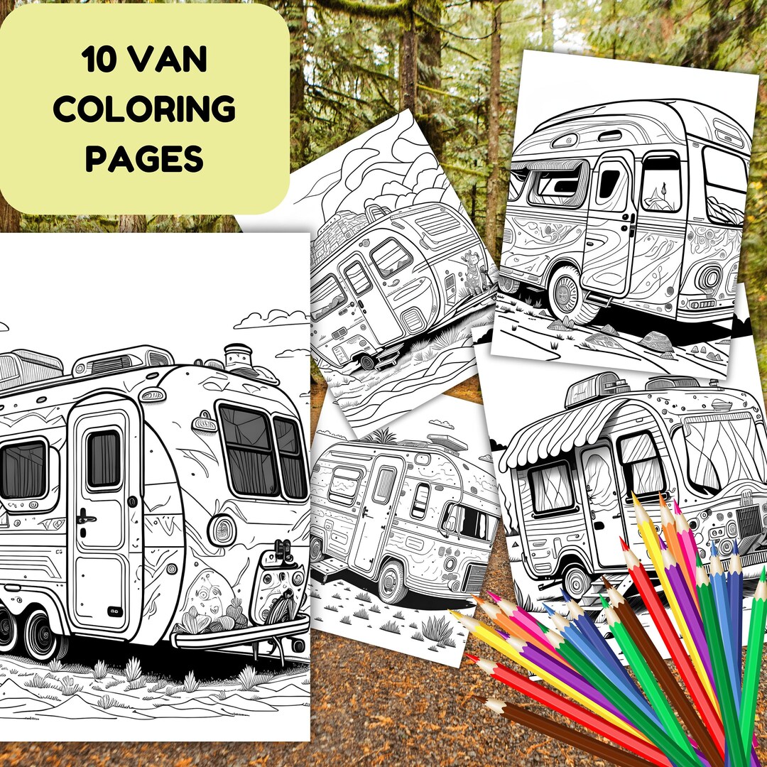 10 Campervan Coloring Pages Printable for Adults: Unleash Your Inner Artist on the Road