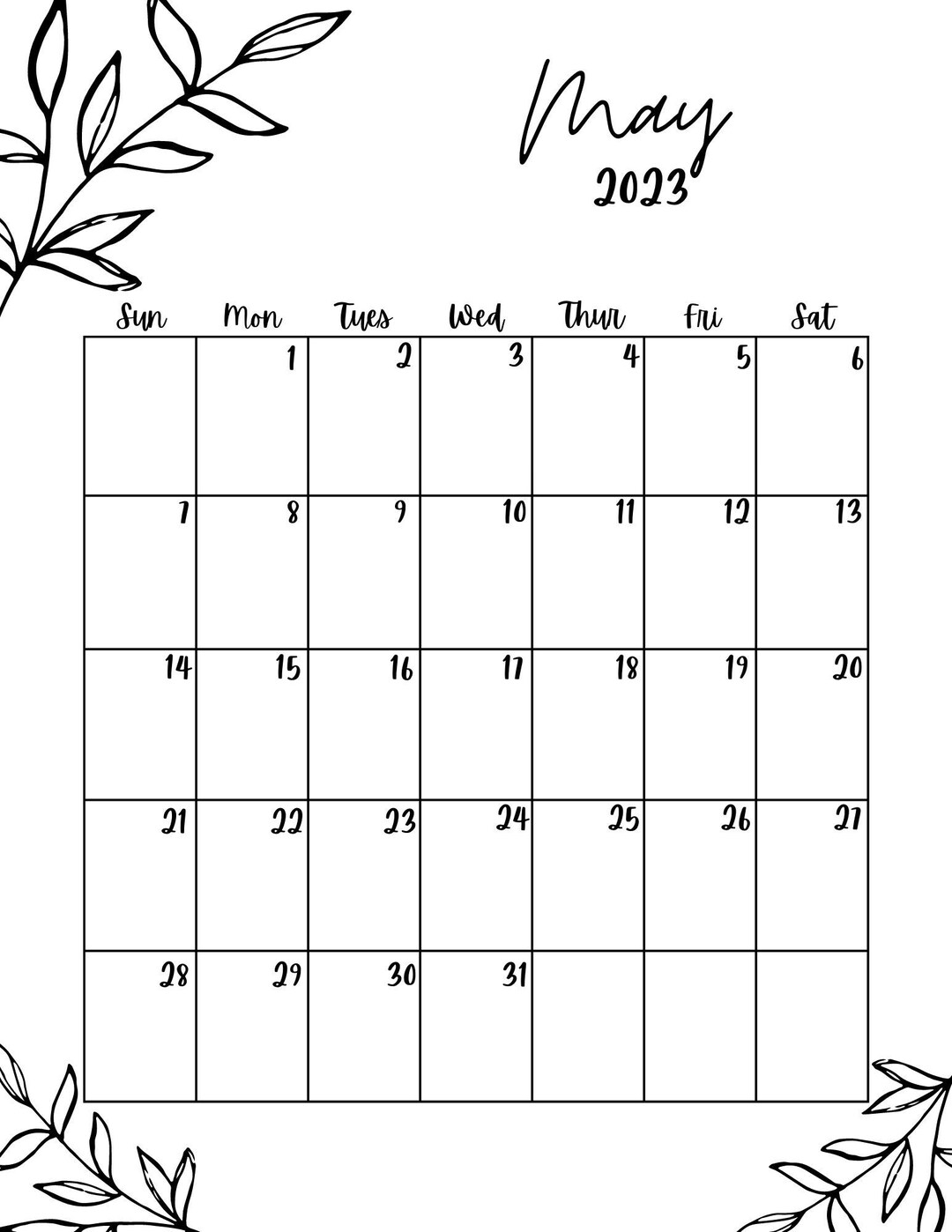 may-2023-calendar-digital-download-pdf-printable-download-now-etsy