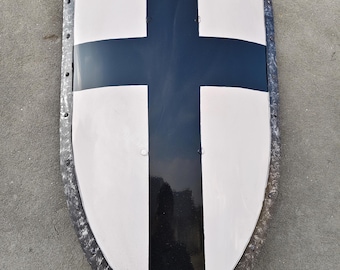 Medieval Knight Templar Shield | Red Cross Battle Ready Armor | Cosplay Shield Halloween Gift