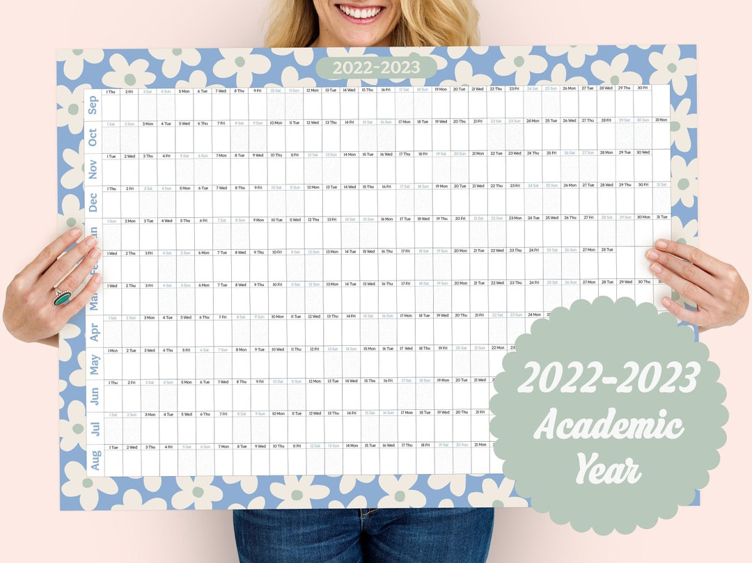 20222023 Academic Calendar Academic Planner 20222023 Wall Etsy