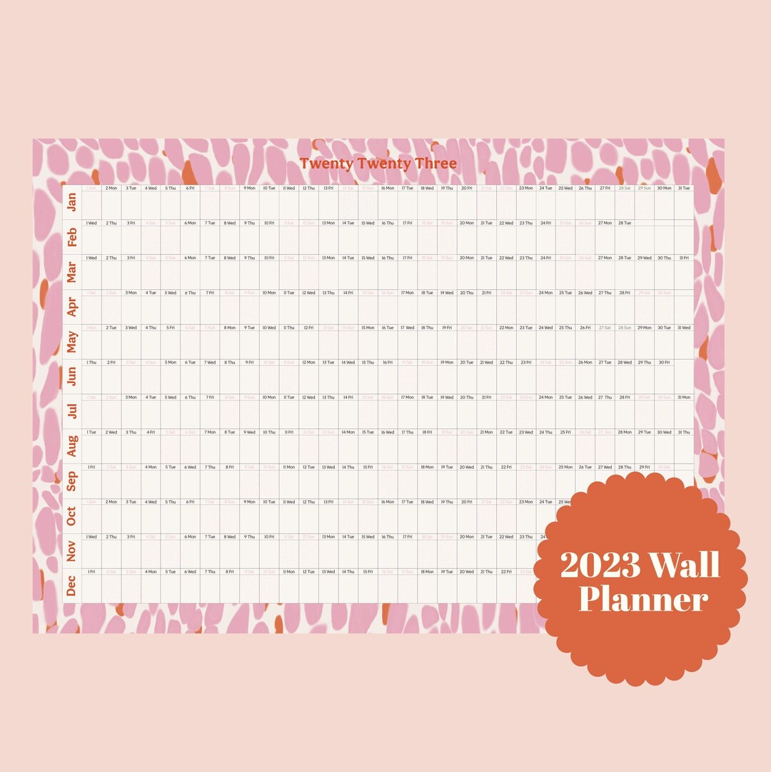 2023 Wall Planner 2023 Wall Calendar Wall Planner Wall Etsy UK
