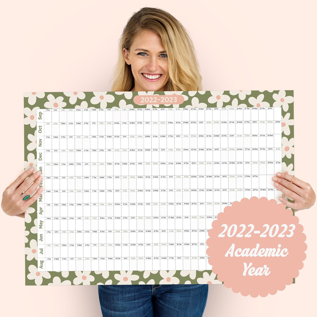 20222023 Academic Calendar Academic Planner 20222023 Wall Etsy