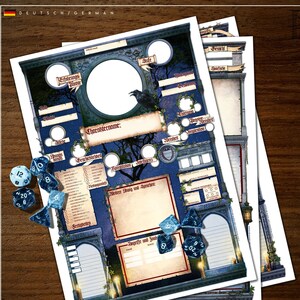 Dunkle Nacht - Deutschsprachige Charakterbögen für D&D 5e (Digital)