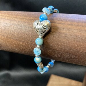 Love is Blue: Heart and Flower Bracelet