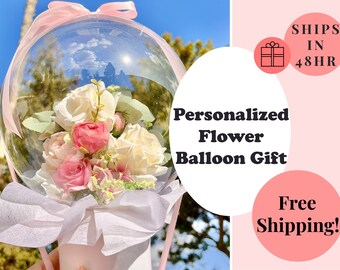 Personalized Flower Balloon Bouquet Gift | Rose Balloon | Custom Balloon | Heartwarming Gift