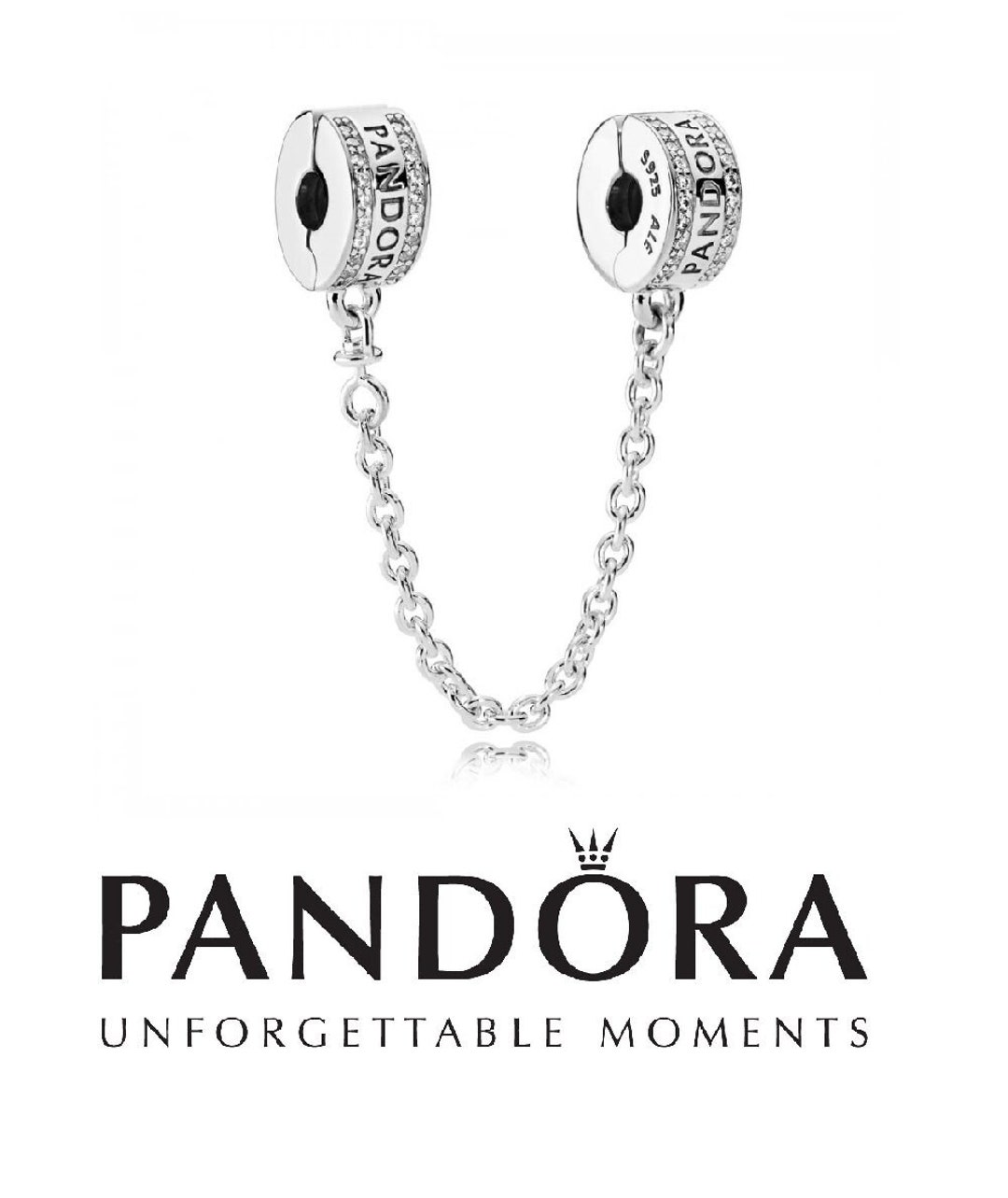 Pandora Logo Safety Chain Clip Charm Charms Stay Safely on Etsy