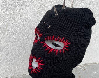 balaclava ski mask spikes black