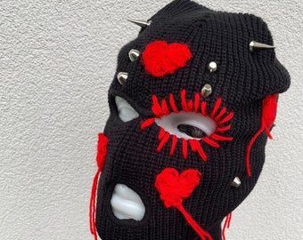 Ski mask - UNIQUE - hearts and spikes