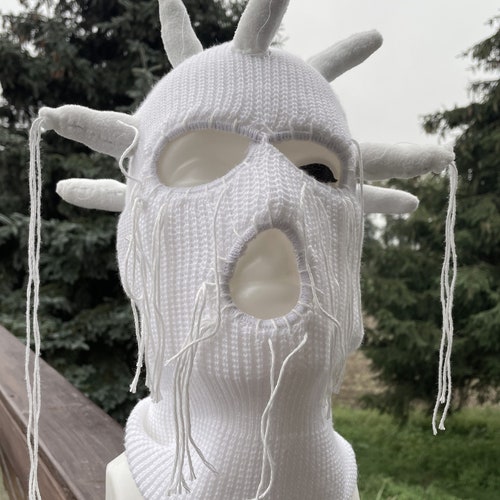 Distressed Balaclava / Ski Mask RED MIX yeat Inspired Etsy