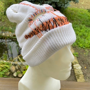 masque de ski cagoule, chapeau de bonnet, masque de ski personnalisé, meilleur cadeau, cagoule avec cornes, masque effrayant, chapeau de bonnet au crochet, masque de festival d'été image 4