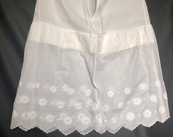 Antique lace petticoat with Broderie Anglaise from the late 1800s