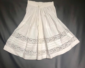 Antique lace petticoat, Broderie Anglaise, 1800s