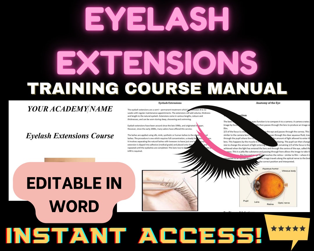 Eyelash Extensions Training Course Manual Beauty School Online Eyelash