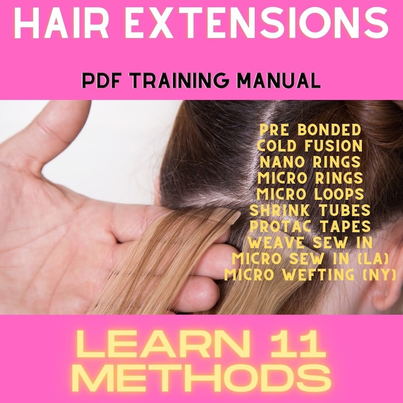 Hair Extensions Training Manual, All Techniques, Learn, Tapein, Fusion