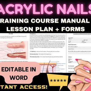 Acrylic Nail Extension Training Course Manual | Nail Extensions Online Beauty School Course Manual | Nail Technician Training Cosmetology