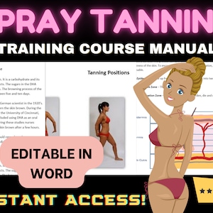 Spray Tan Training Course Manual, Learn Spray Tanning,  Airbrush Sunless Tan Course, Online Beauty School Academy Sun Tan Training Course