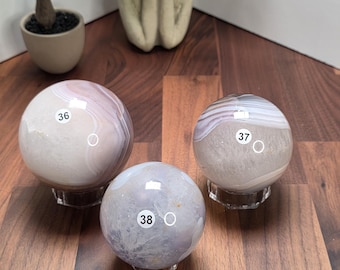 Botswana Agate Sphere Banded Crystal Sphere some with Druzy